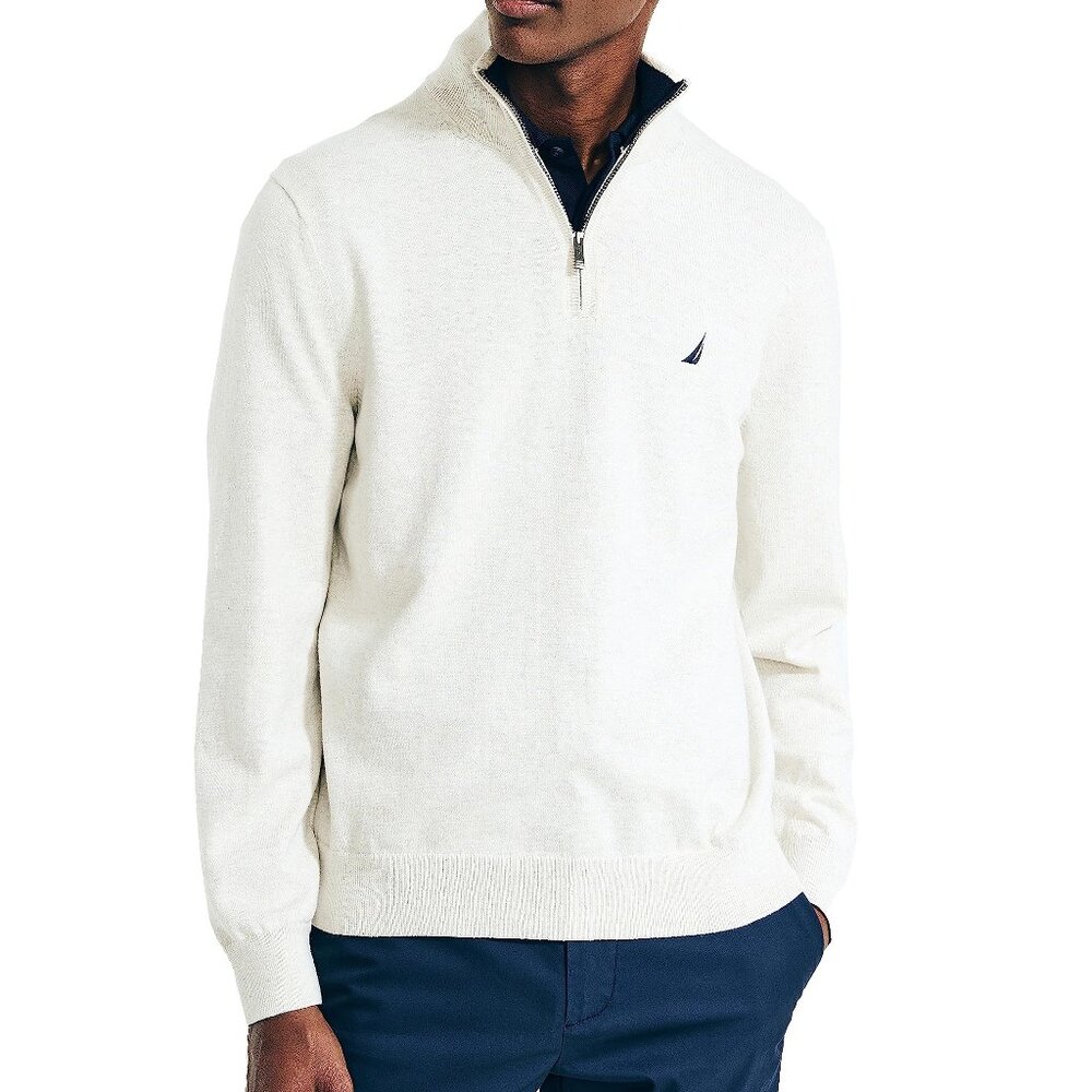 Nautica Mens Ivory Long Sleeve Sweater Sz XL